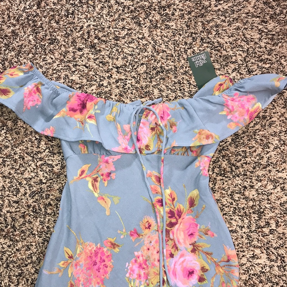 Wild Fable Pastel Floral Off-Shoulder Flounce Sleeveless Maxi Dress Various NWT - Picture 6 of 9